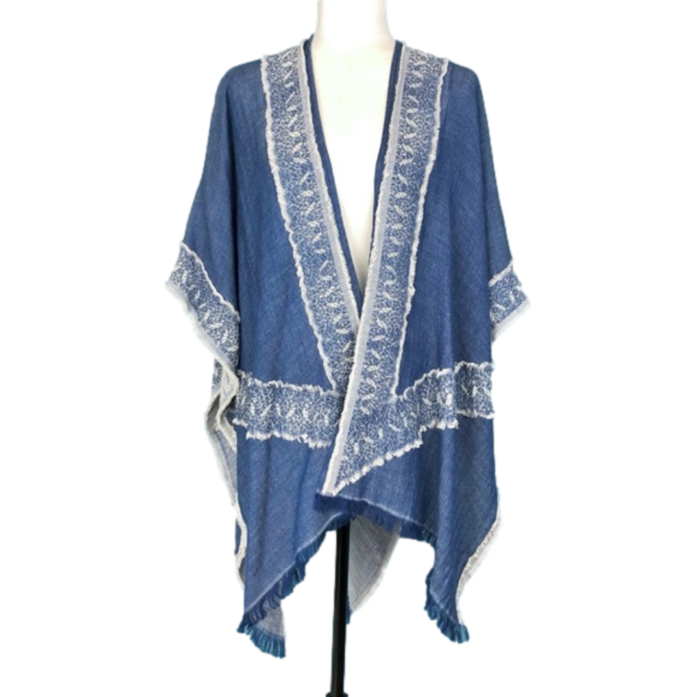 Echo blue boho wrap shawl
